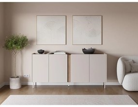 Comodă crem/în culoare naturală cu aspect de lemn de stejar 180x82x40 cm Lucile – Marckeric