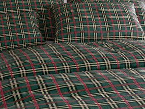 Set de lenjerie cocolino GLENMOORE verde + cearsaf Cocolino microplus cu elastic SOFT 90x200 cm alb, pat single