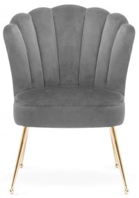 Scaun Bolonia velvet gri inchis/gold - H90