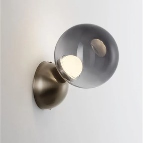 Aplica de perete LED metal nickel sticla fumurie SILENZIO