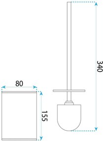 Perie WC B110 cupru periat