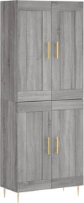 vidaXL Dulap înalt, gri sonoma, 69,5x34x180 cm, lemn compozit