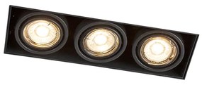 Set de 6 spoturi încastrate negre reglabile fără ramă cu 3 lumini - Oneon