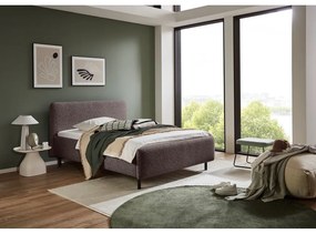 Pat matrimonial gri antracit tapițat cu spațiu de depozitare cu somieră 160x200 cm Primo – Meise Möbel