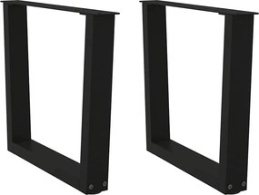 vidaXL Picioare pentru măsuță de cafea în formă de V, 2 buc., negru, 60 x (42-43,3) cm, oțel