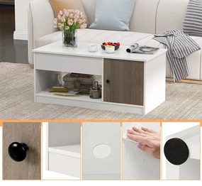 Măsuță de cafea modernă cu blat rabatabil și spațiu de depozitare