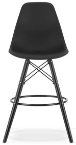 OFERTA Scaun de bar negru CARBRY LAMAL cu picioare negre a doua calitate
