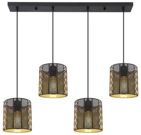 Lustră pe cablu Globo 15450-4H ABINY 4xE27/60W/230V auriu/negru