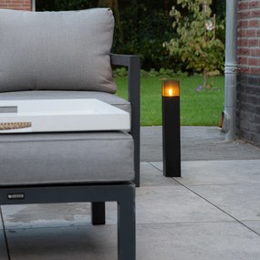 Lampa de exterior in picioare neagra 50 cm IP44 cu efect de sticla fumurie - Danemarca