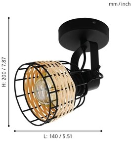 Eglo 43324 - Lampă spot ANWICK 1xE27/40W/230V