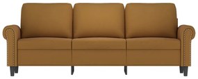 Canapea cu 3 locuri, Maro, 180 cm, catifea Maro, 212 x 77 x 80 cm
