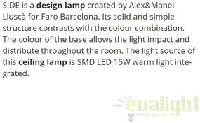 Plafoniera LED moderna SIDE 15W alb/nickel 62141