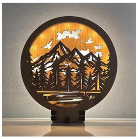 Li-Go 23583/DUB2 - Decorațiune de masă LED reglabilă, LED/12W/230V, 20x22 cm, finisaj stejar