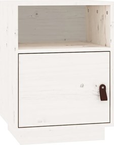 vidaXL Noptieră, alb, 40x34x55 cm, lemn masiv de pin