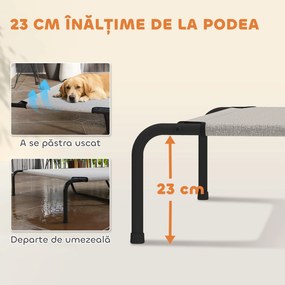 PawHut Pat Ridicat pentru Câini de Talie Mare, Portabil, cu Cadru din Oțel și Plasă Respirabilă, Ușor de Asamblat, Bej, 152x94x23 cm | Aosom Romania