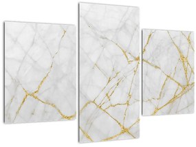 Tablou - Marmură alb- auriu (90x60 cm)