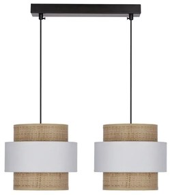 Lustră albă-în culoare naturală cu abajur din ratan ø 20 cm Rattan – Candellux Lighting