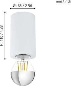 Eglo 99066 - Plafonieră SALUZZO 1xE27/40W/230V