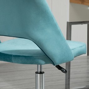 Vinsetto Scaun de birou ergonomic pivotant 360°, spate striat aerisit, înălțime reglabilă, tapițerie catifea, 49x60x91 cm, albastru | Aosom Romania
