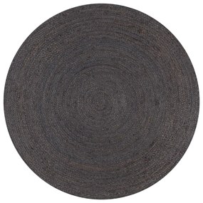 vidaXL Covor manual, gri închis, 150 cm, iută, rotund