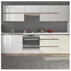Set Mobila Bucatarie LINE NEW 2.6m Alb Lucios