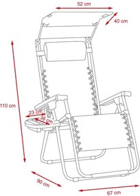 Fotoliu de relaxare Avenberg PALMAS - gri