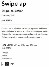Aplica LED orientabila pentru exterior IP54 Swipe ap neagra