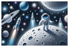 Tablou astronaut pentru copii pe Lună