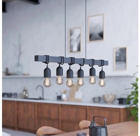 Eglo 44062 - Lustră suspendată pe cablu TOWNSHEND, 6xE27/60W/230V