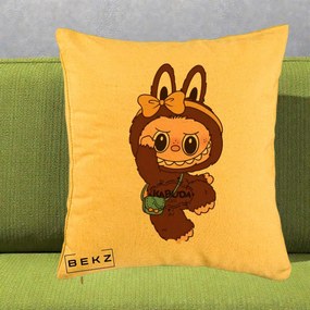Perna Personalizata Kabuda Maro cu Funda Aurie, 40x40 cm, Galben, Husa Detasabila, Perna Inclusa, BEKZ®