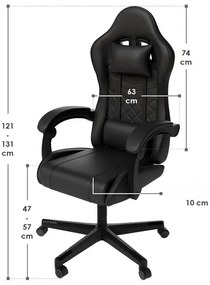 Juskys Scaun de birou HyperSeat - negru
