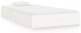 832997 vidaXL Cadru de pat, alb, 100x200 cm, lemn masiv