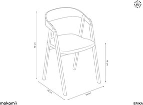 Scaun de sufragerie crem din lemn masiv Erika – Makamii
