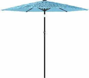 vidaXL Umbrelă soare de grădină stâlp din oțel, albastru 268x268x226cm