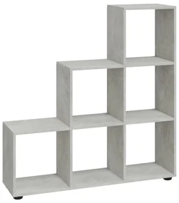 342604 vidaXL Bibliotecă în trepte, gri beton, 107 cm, lemn compozit