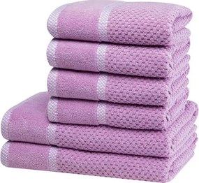 decoDoma Set de prosoape şi prosoape de baie din frotir MODENA liliac, 6 buc