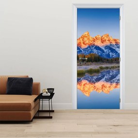 Fototapet pentru ușă - Creste montane înzăpezite (95x205cm)