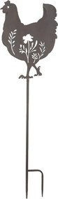 Decor de grădină din metal, model găină, 32x2x113 cm
