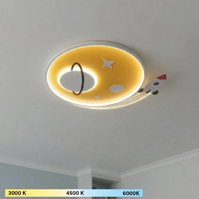 Brilagi -LED Plafonieră LED pentru copii STARSHIP LED/64W/230V 3000/4500K galbenă