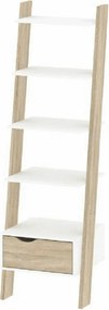 Etajera OSLO 75385, alb/stejar sonoma, PAL melaminat, 55x27-48x171 cm