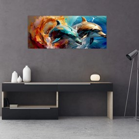 Tablou - Pictură de delfin (120x50 cm)