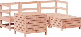 vidaXL Set canapele grădină, 5 piese, lemn masiv brad douglas