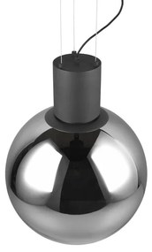 Lustră neagră LED cu abajur din sticlă ø 50 cm Cipallone – CINQUE