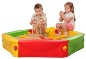 Ladă de nisip din plastic pentru copii cu prelată diametru 120 cm
