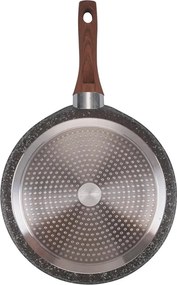 Tigaie pentru clătite Galileo Dakota SChef 5916655, 28 cm, antiaderentă, fără PFOA și nichel, pentru plite cu inducție, granit închis la culoare/maro