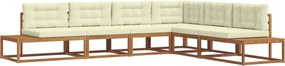 vidaXL Set de canapele de exterior 6 Bucată Natural și Crem