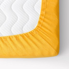 Goldea cearceafuri de pat din terry cu elastic - mango 160 x 200 cm
