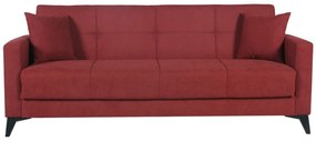 Canapea extensibila Fabio, 3 locuri, 215x82x92 cm, lada depozitare, Rosu