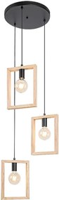 Lustra cu 3 pendule design industrial Indigo negru