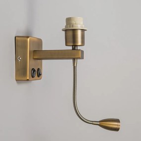 Aplică din bronz cu LED inclus cu braț de lectură - Brescia Combi